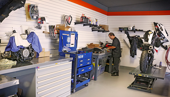 Randy Working in the Service Area