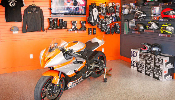 Moto Station Race Bike on the Showroom Floor